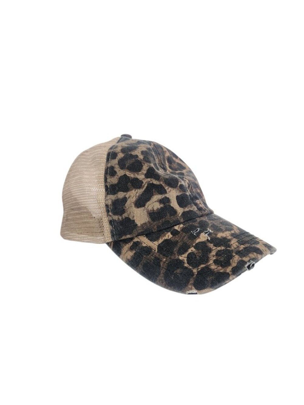 David and Young Tan Leopard Print Trucker Hat One Size